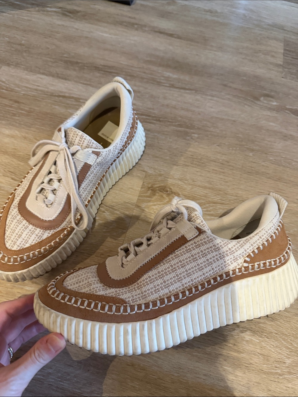 Dolce Vita Cream & Tan Platform Sneakers